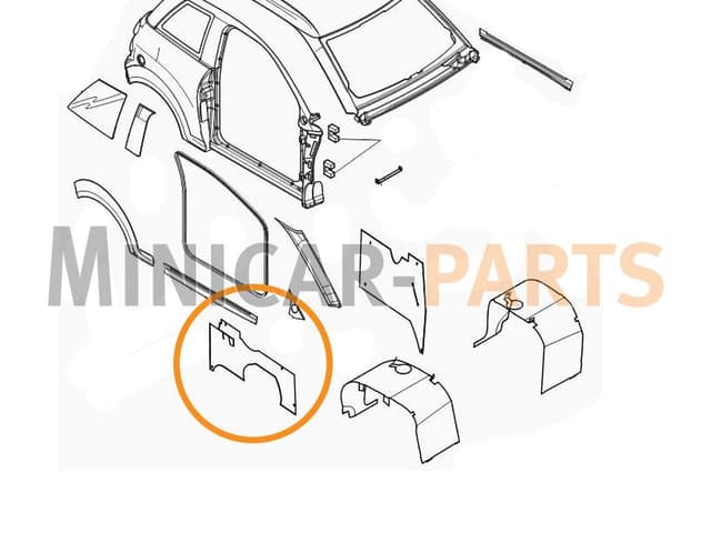 Innerfender right rear Microcar M8
