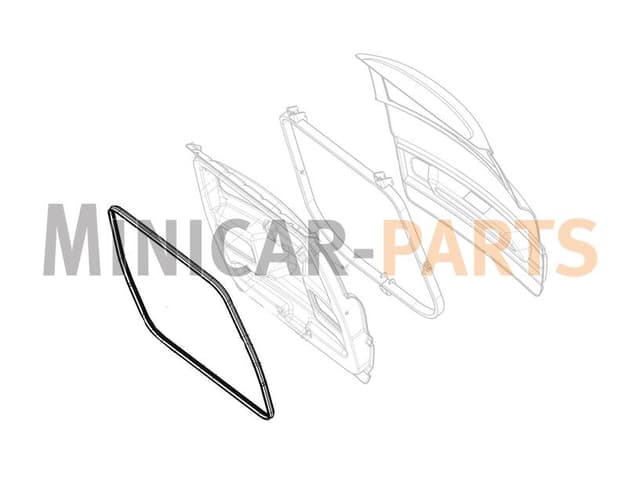 Tailgate rubber Microcar / Ligier
